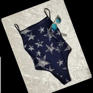 Aerie Dark Blue W/Stars One Piece Swimsuit B1/43